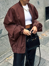 亚马逊外贸风衣外套亚马逊秋冬保暖长袖飞行夹克宽松夹克女式上衣