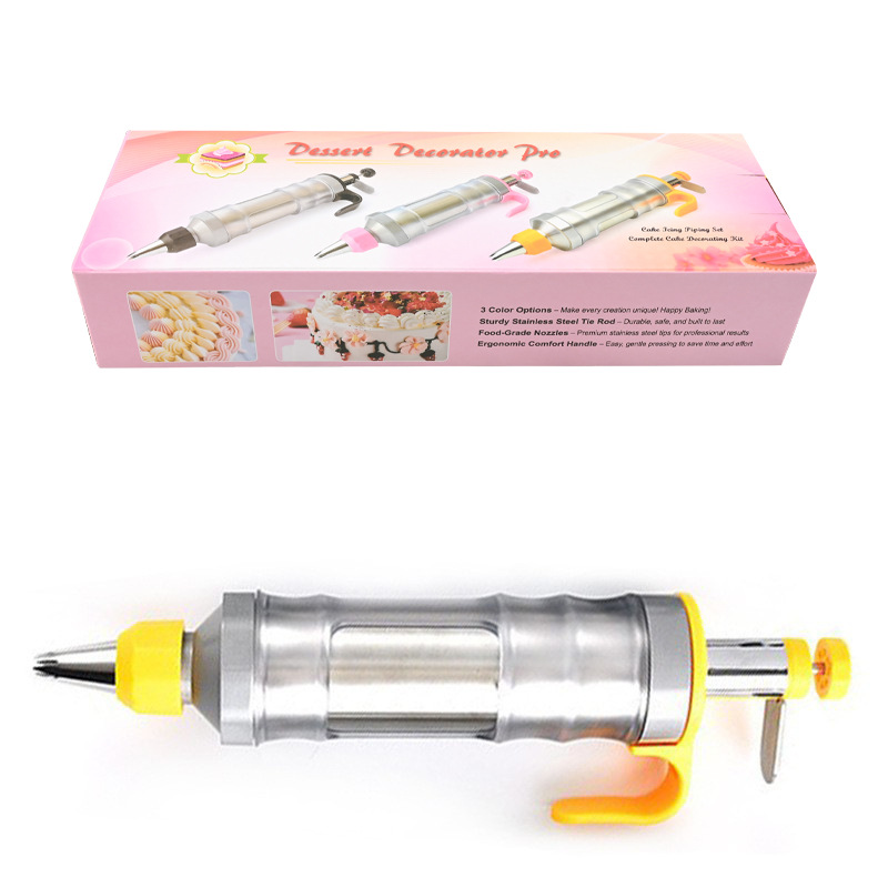 스테인레스 크림 장식 총 [노란색]