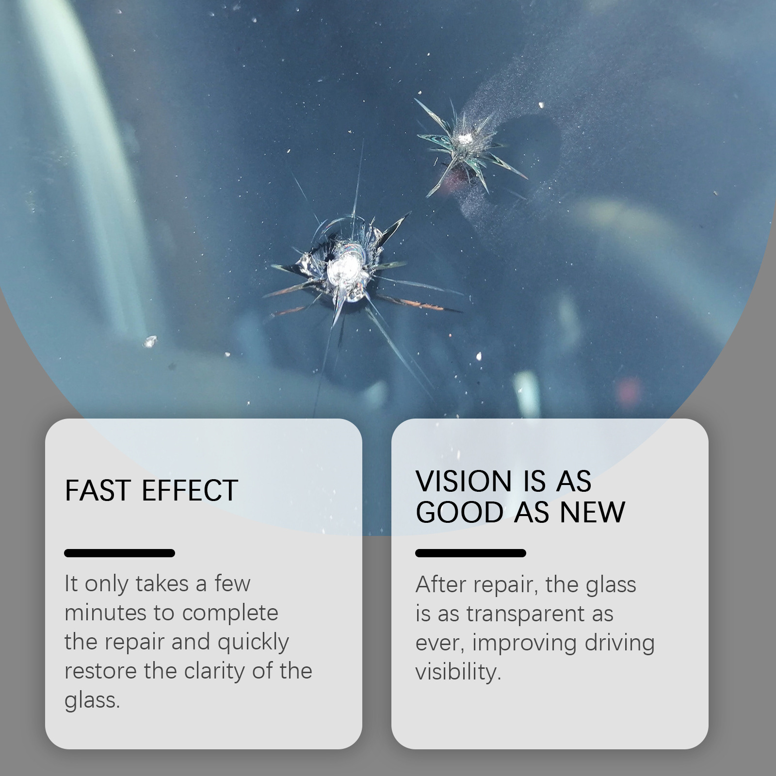 Homonth Car Glass Care Solution Car Front Windshield Nano Repair Solution Clear Vision