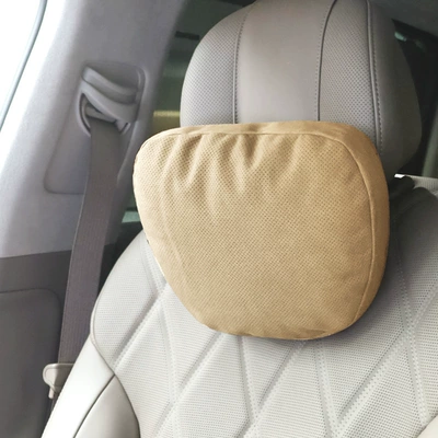 Headrest — Support Cushion - perforated-saddle-brown-neck-pillow-biological-velvet