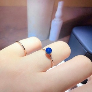 5mm Dominican Lamper Seiko Inlaid 18K Rose Gold Ring Sky Blue Water high quality Overlapping