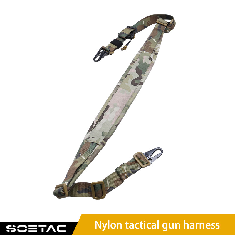 Ajuste táctico rápido correa de nailon cuerda de pistola de doble punto desmontada rápida correa multifunción FERRO cuerda de mensajero