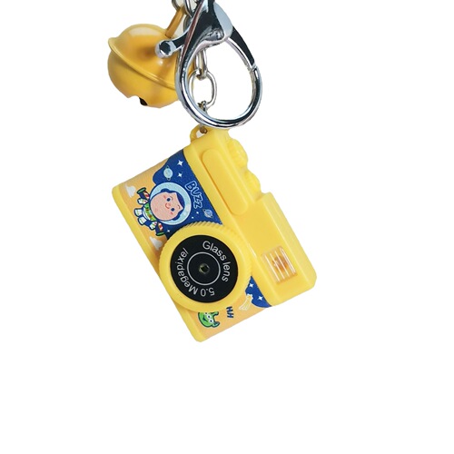 Cross-border Three-Eyed Monster Series Luminous and Sounding Mini Camera Car Keychain School Bag Pendant Accessories Creative Refrigerator Magnet