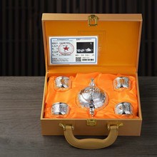 百福茶壶茶具三件套五件套功夫茶具送礼佳品礼盒套装会销礼品镀银