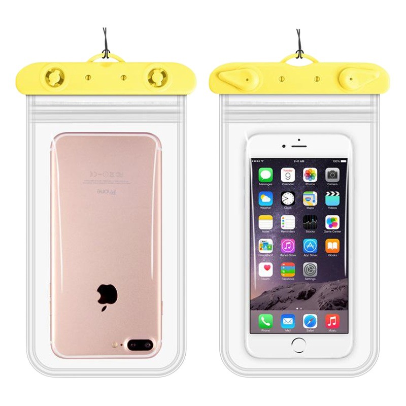 Four-Sided Double-Layer Mobile Phone Waterproof Bag with Touch Screen Large Transparent Waterproof Mobile Phone Bag Outdoor Swimming Rafting Mobile Phone Case
