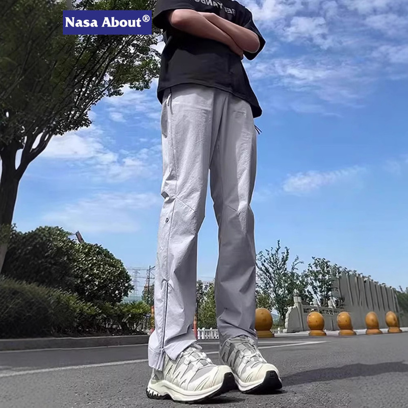 Nasa Casual Wide-Leg Pants Summer Thin American Soft Shell Jacket Pants Ice Silk Quick-Drying Micro-Elastic Workwear Casual Pants