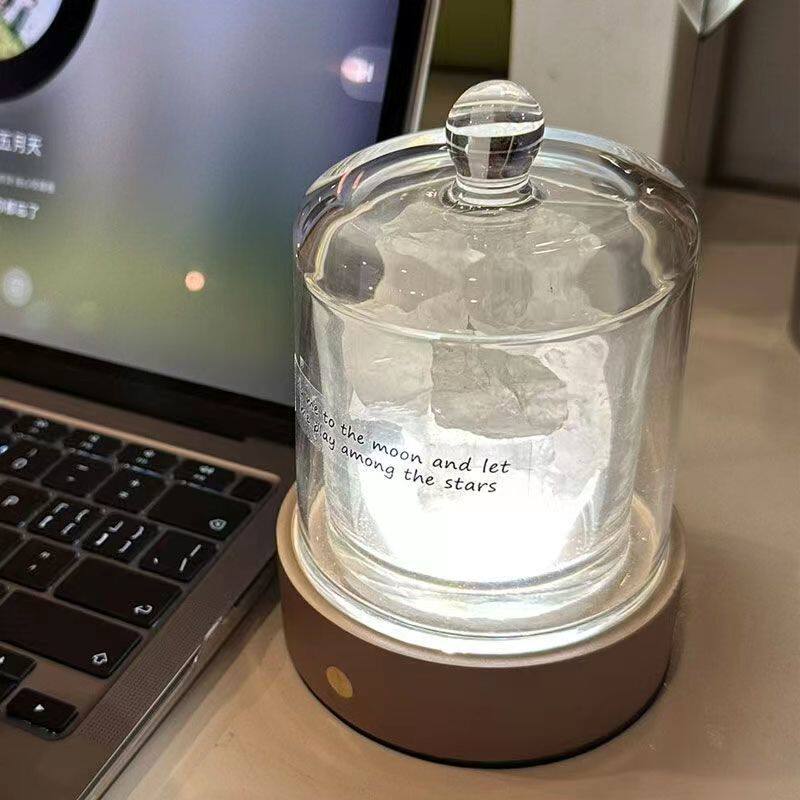 cristal natural desmagnetizador cuenco lámpara de noche cristal piedra sin fuego piedra de fragancia expandir piedra de fragancia caja de almacenamiento de cuenco de vidrio al por mayor