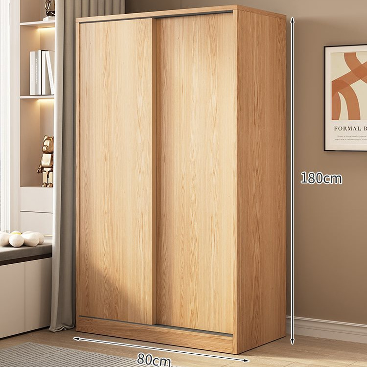 2도어 [로그컬러] 길이 80cm의 옷장이 업그레이드되어 두꺼워졌습니다.