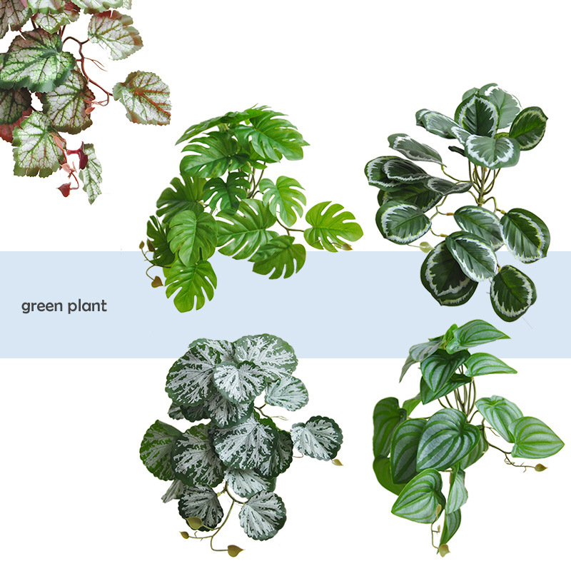 Simulated Plant Wall Hanging Indoor Vertical Greenery Decoration Flower Arrangement Small Green Plants Yiwu Craftsmanship Factory Wholesale