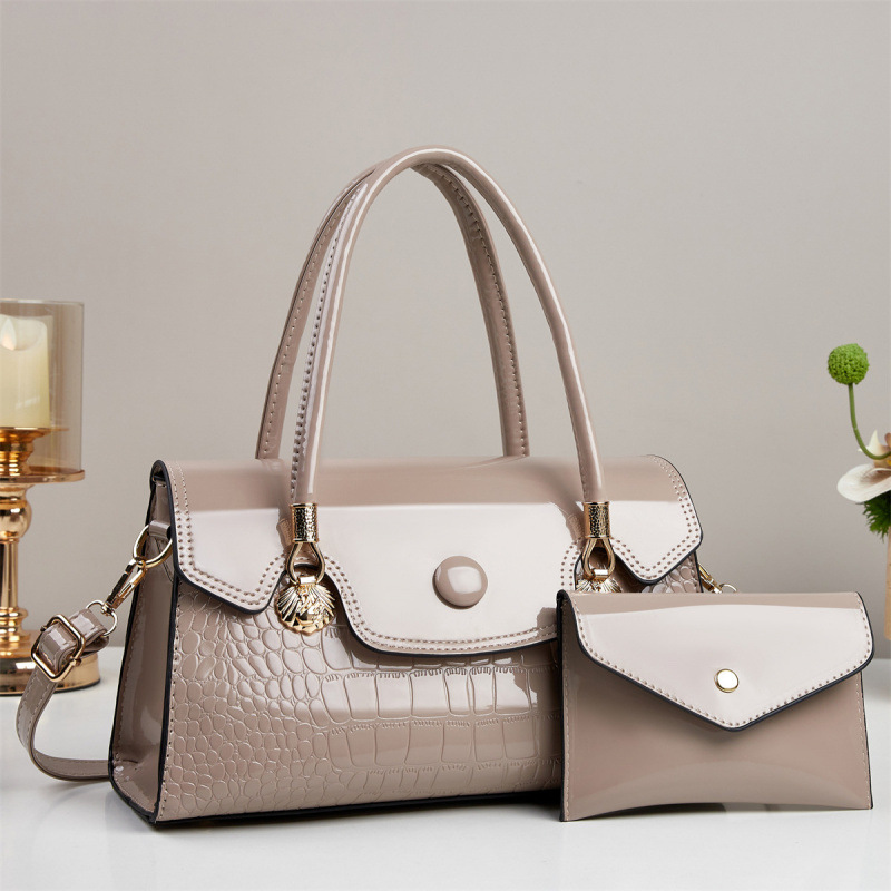 Dos piezas de paquete de bolsos de moda casuales bolsos de hombro con patrón de piedra bolsos de moda versátiles bolsos transfronterizos