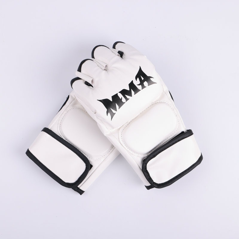 Medio dedo guantes de boxeo adultos niños Sanda lucha UFC guantes de boxeo Muay Thai boxeo entrenamiento MMA guantes de boxeo