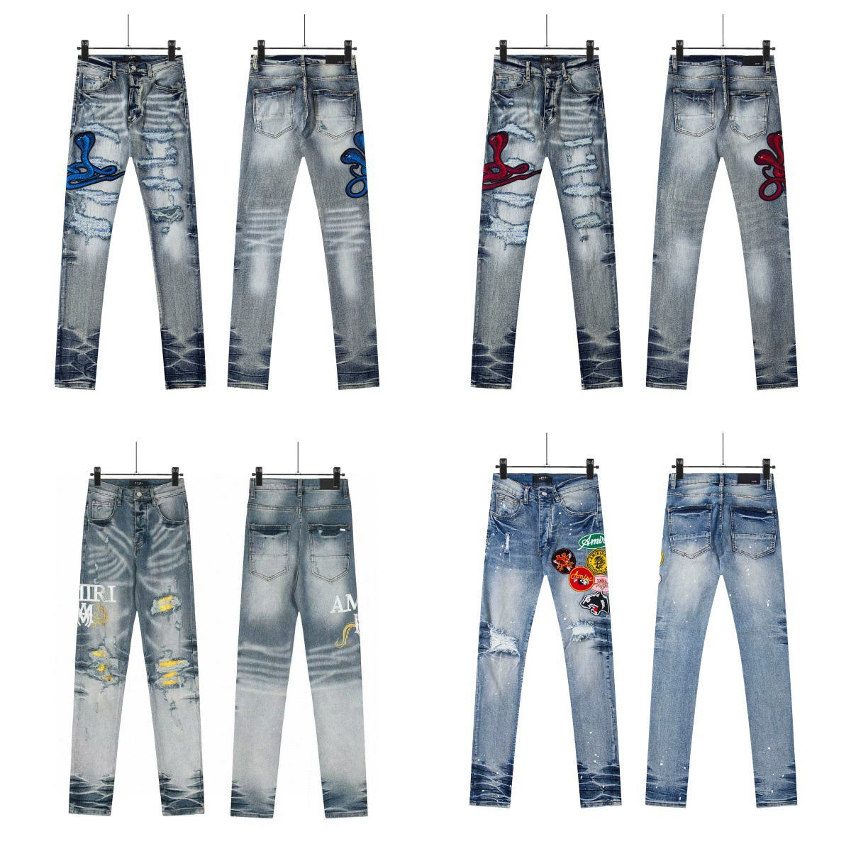 26 кросс-бордер американский бренд Gallery Dept handmade splash-ink letters distressed jeans для мужчин и женщин, высокие городские штаны