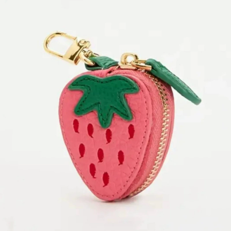 В наличии креативный свежий кошелек для монет в форме клубники, сумка для хранения наушников, женская сумка, аксессуар, кулон