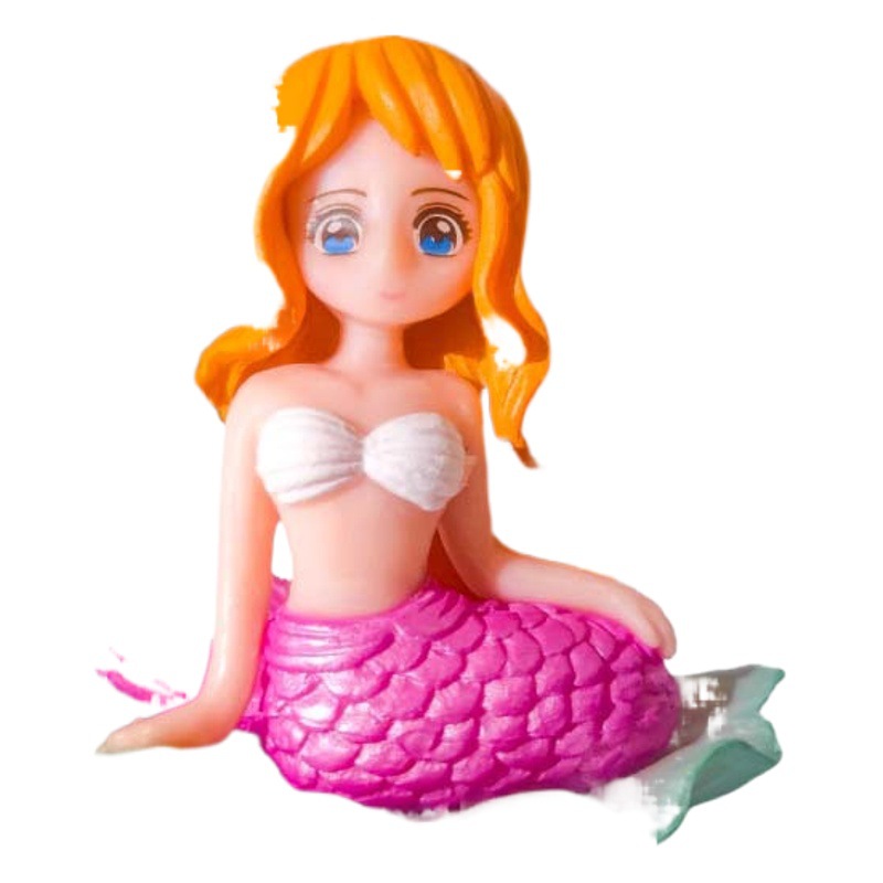 Decoración de paisajismo de pecera transfronteriza, princesa sirena, sala de estar de pecera, pequeña belleza, nuevos 4 personajes