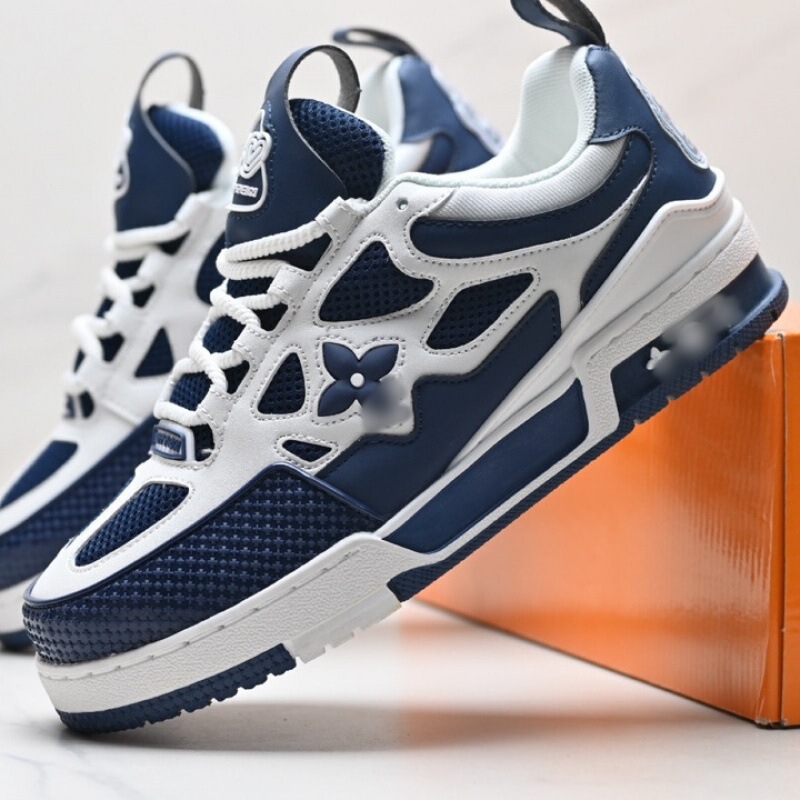 Putian Shoes High-End Version Puding Shoes Lv Trainer Couple Style Embossed Fashion Height-Increasing Thick-Soled Sports Sneakers
