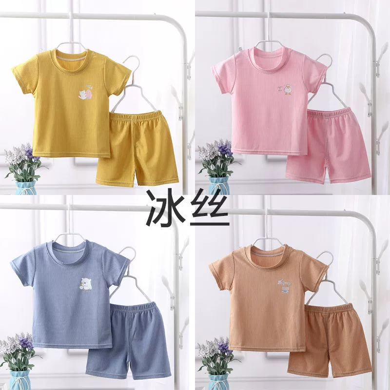 Children's sleeves, set, summer clothing for men and women girl's, cotton underwear, with short sleeve, 1 years, 3 month