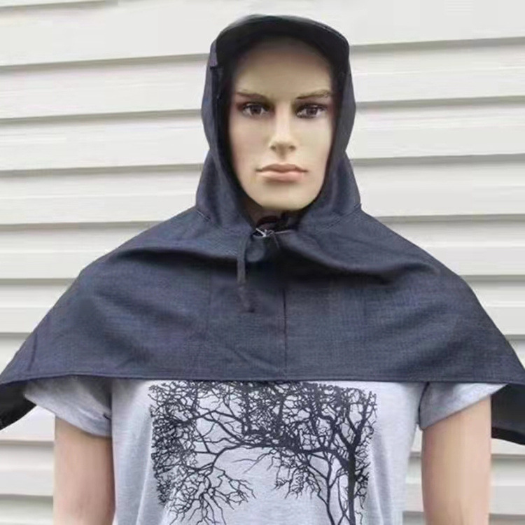 劳保披风帽披肩帽 男女牛仔布防尘披风帽 工作防尘披风帽厂家直销