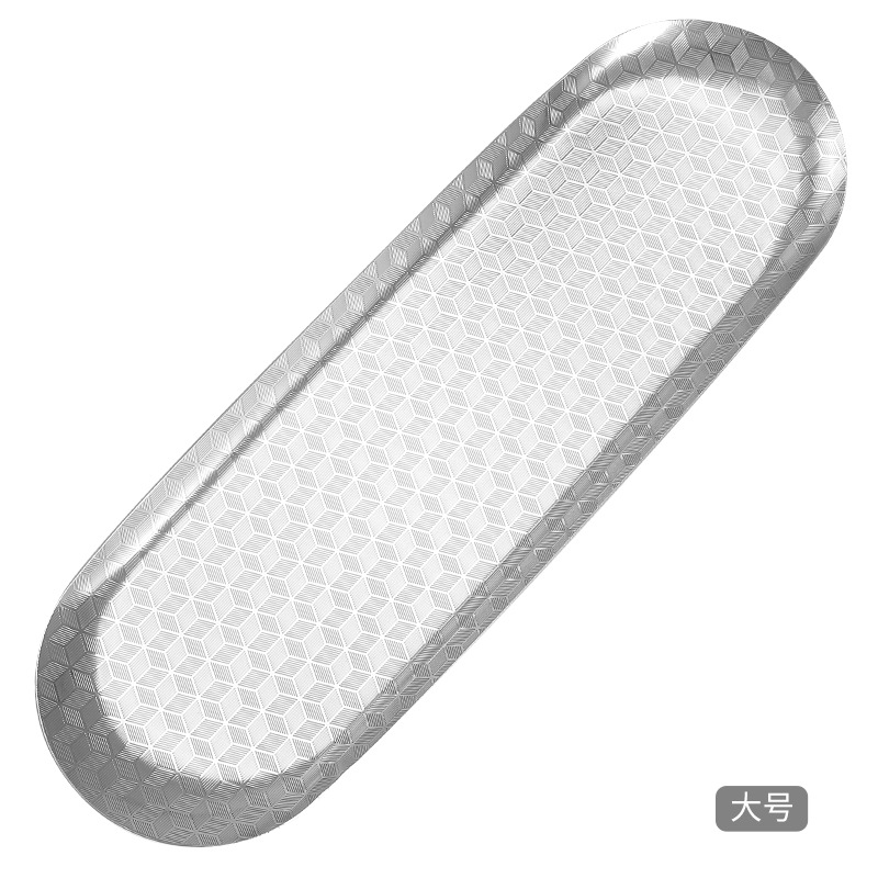 Nórdico cubo bandeja de joyería cosmética plato oval decoración para el hogar postres plato de toalla de hotel acero inoxidable