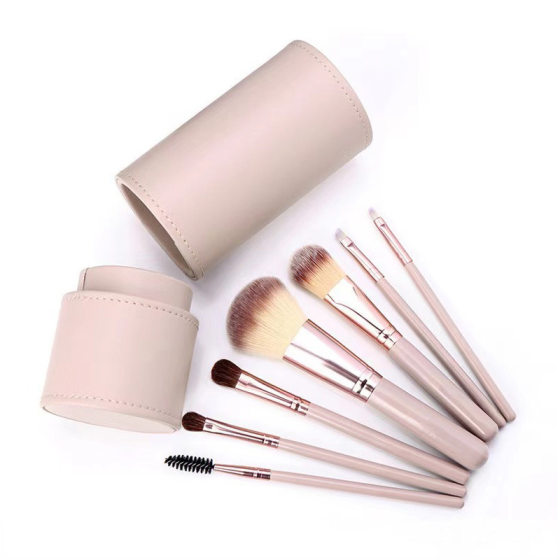 Pen holder cosmetic brush suit desktop pen holder with lid large capacity brush bucket cosmetic brush storage PU dustproof cosmetic bucket