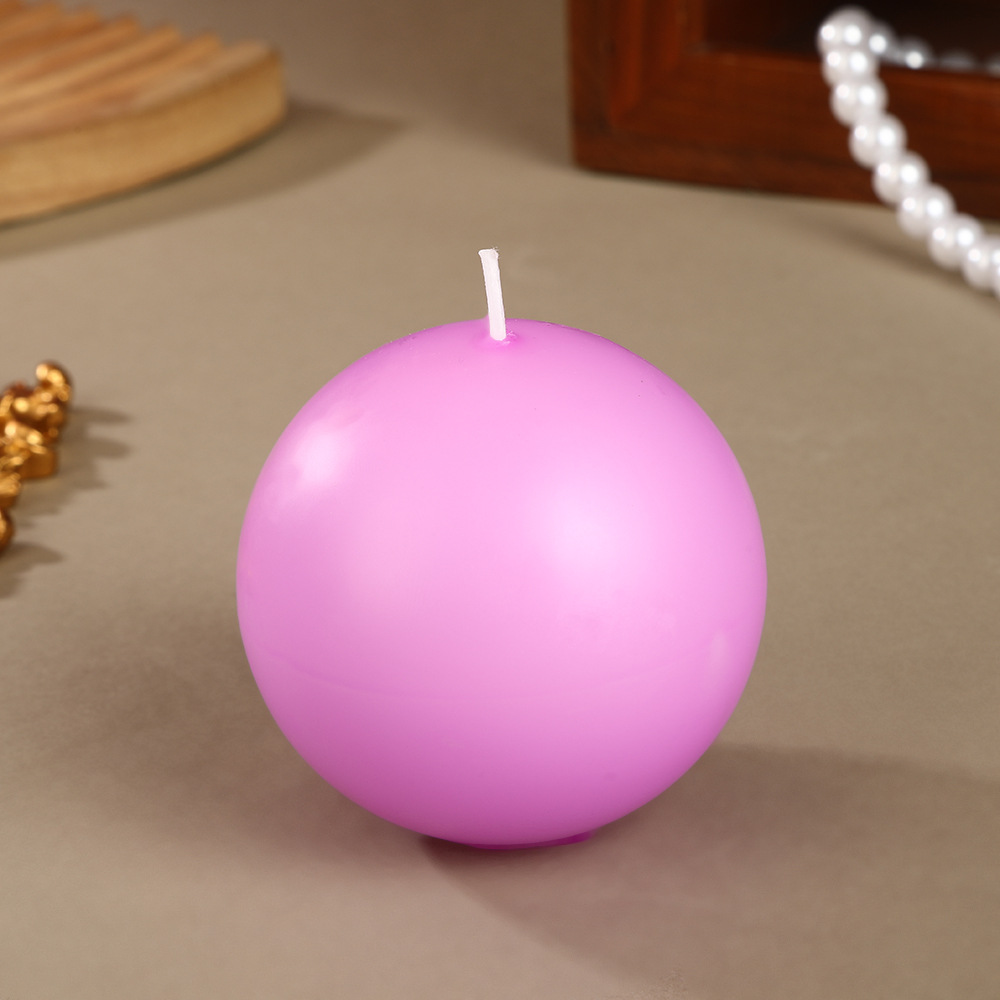 Creativa vela esférica de siete colores mayorista de bodas románticas sin humo para el hogar, bola redonda artesanal, pequeña caja de vela transfronteriza