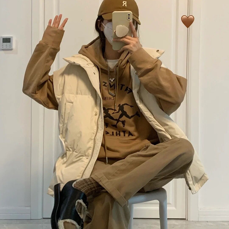 2023 otoño e invierno nuevo abajo chaleco femenino estilo de la Universidad estilo europeo occidental chaleco Internet celebridad chaleco abrigo image 5