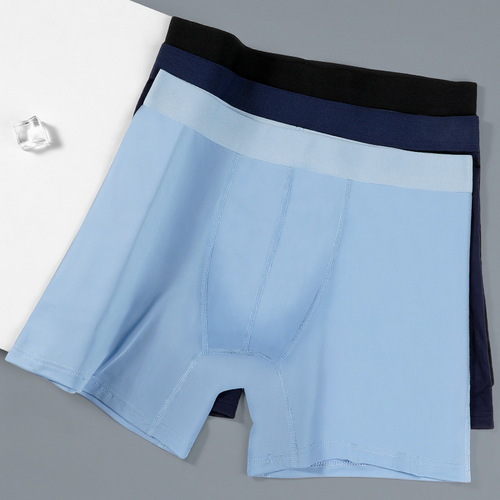 Men's sports underwear, men's extended wear-resistant leg boxer briefs, ice silk plus fat guy boxer briefs, breathable bottoms