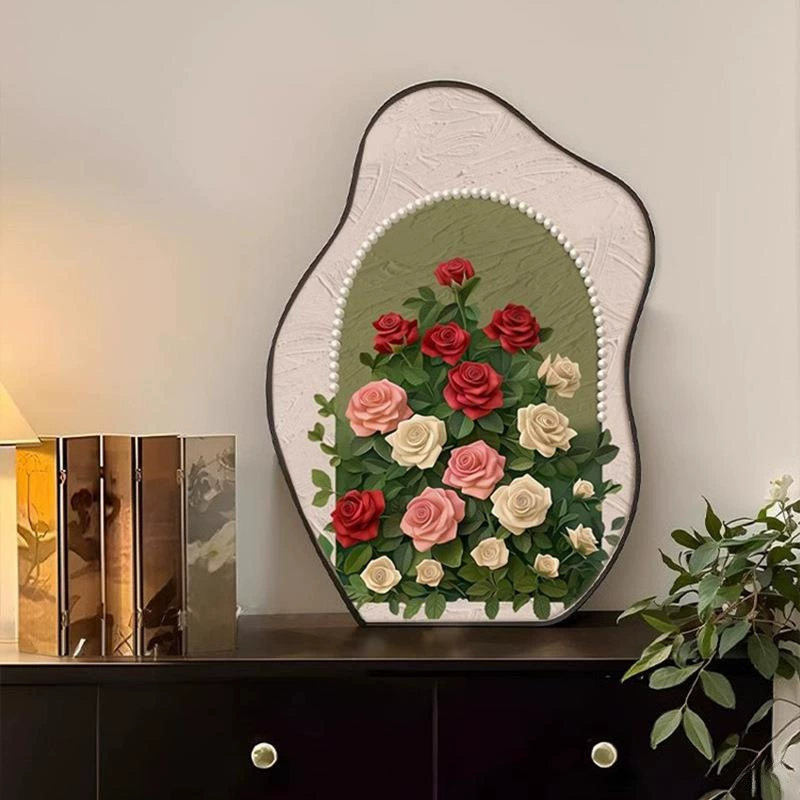 Французский стиль середины века, роза, настольные украшения для гостиной, декоративные картины, ТВ-шкаф, стол для спальни, прихожая, маленькие картины