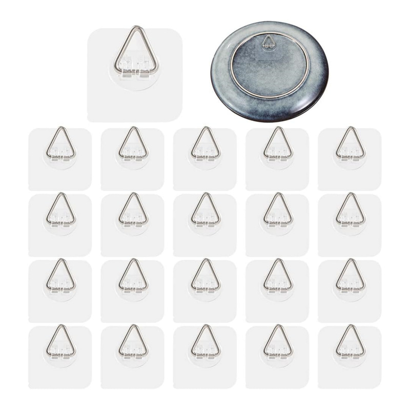 Plate Adhesive Hook Triangle Hook Suitable for Hanging Picture Decorative Board Photo Frame Art Self-adhesive Hanging Plate Wall Decoration