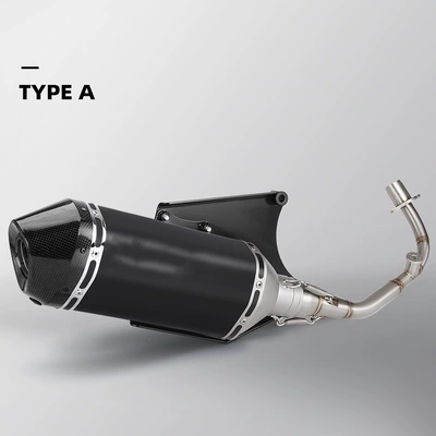 Motorcycle modified 3v full exhaust system for Vespa Spring 125, custom-fit for specific models, non-destructive direct installation, 2014-2020 (Exhaust pipe) - a-full-length-exhaust-pipe