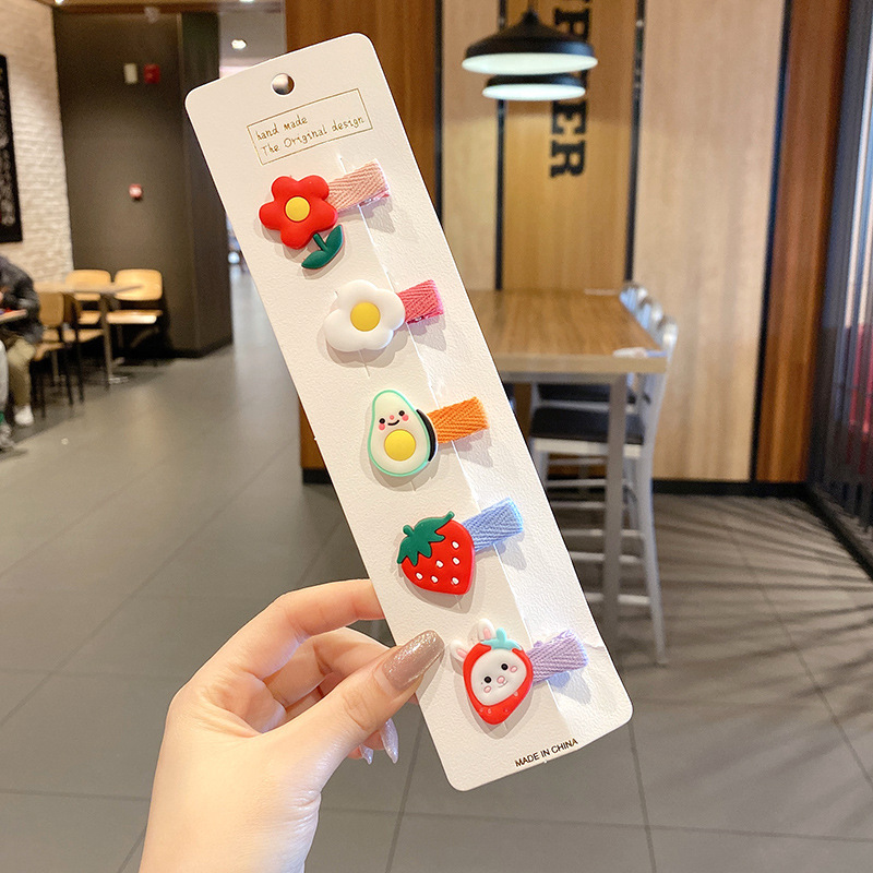 Hermosos clips de cabello de color para niños coreanos de alto nivel sensación de arco de niñas bolsa de tela no daña clips de cabello de bebé