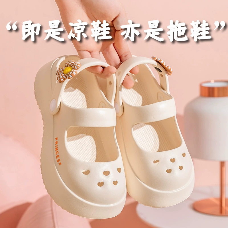 Милые туфли Мэри Джейн, мягкие удобные сланцы в стиле Crocs на платформе для мужчин и женщин, прямые продажи с завода, закрытый носок, для использования как дома, так и на улице