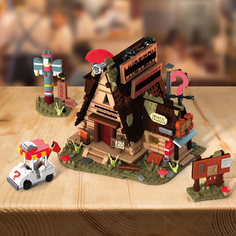 Mysterious Hut Town Building Model, Puzzle Assembly Building Blocks, Toy Gift, and Decorative Item