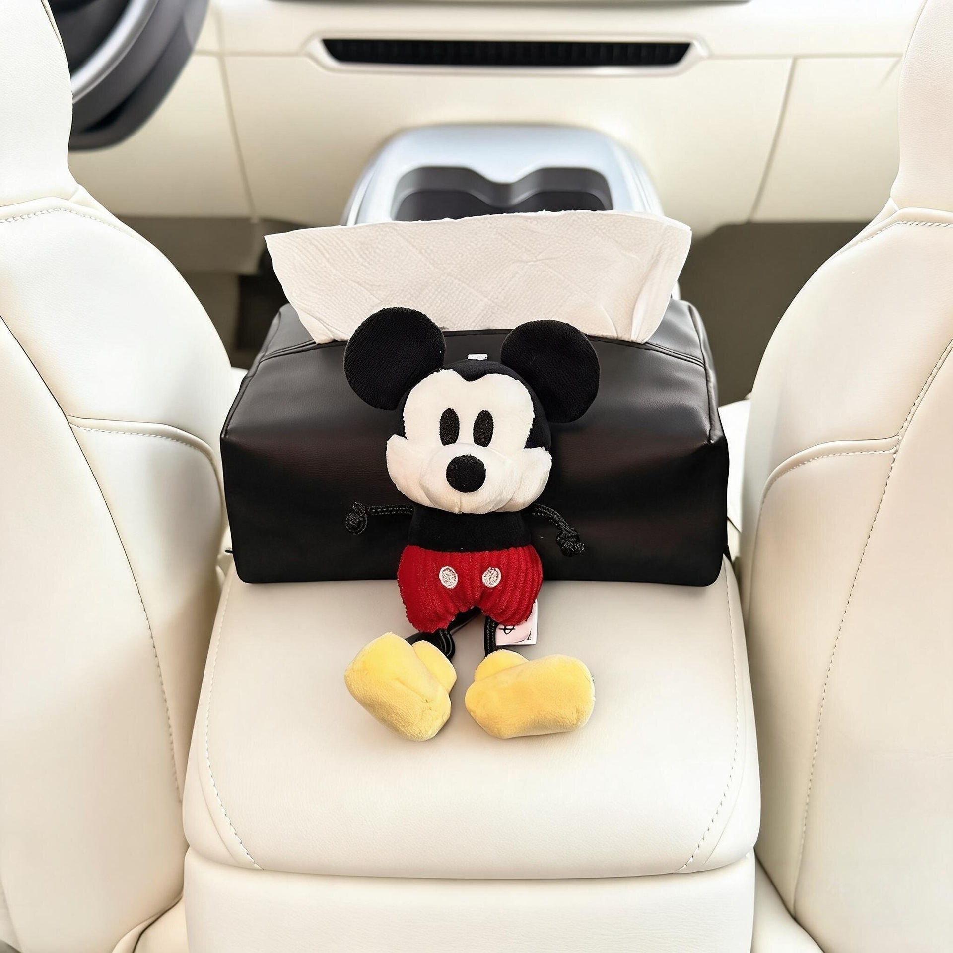 2026 New Disney Mickey Goofy Car Tissue Box Hanging Bag for Car Rear Headrest