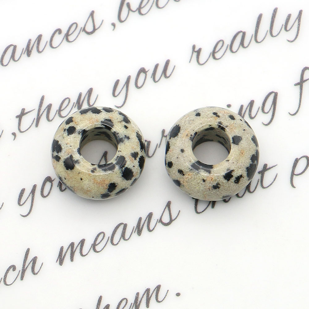 Pequeño anillo de piedra natural botón de seguridad de cristal DIY cuerdas de trenzado cuentas de pulsera collar accesorios colgante