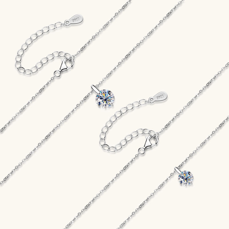 单钻莫桑石项链吊坠批发女