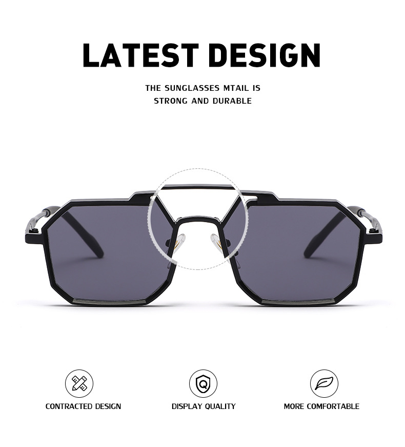 Title 2, Steampunk veelhoekige zonnebril met klein frame