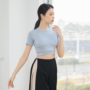 Belly Dance Clothes Women's Slim-fit Short-sleeved Top Modern Dance Practice Clothes Body Training Fitness Yoga Clothes