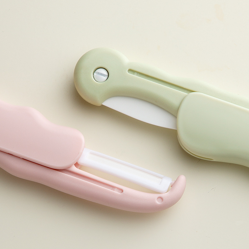 Cuchillo de frutas de cerámica plegable cuchillo portátil doméstico cuchillo de cocina multifuncional cuchillo de peeling dormitorio dos en uno cuchillo de peeling