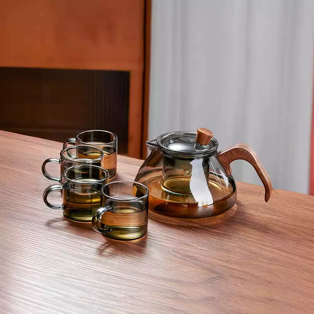 高硼硅耐热玻璃茶壶茶杯套装泡茶器单壶家用茶水分离中式茶具茶壶