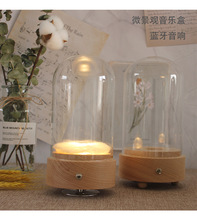 永生花玻璃罩音樂盒手工DIY鈴蘭小夜燈藍牙音響創意小夜燈玻璃罩