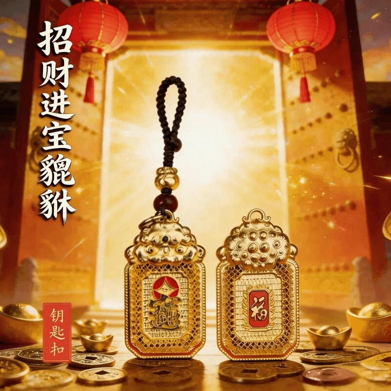 New Creative Wealth-Attracting Pixiu Pendant with Ancient Craftsmanship, Pixiu Wealth-Attracting Ornament