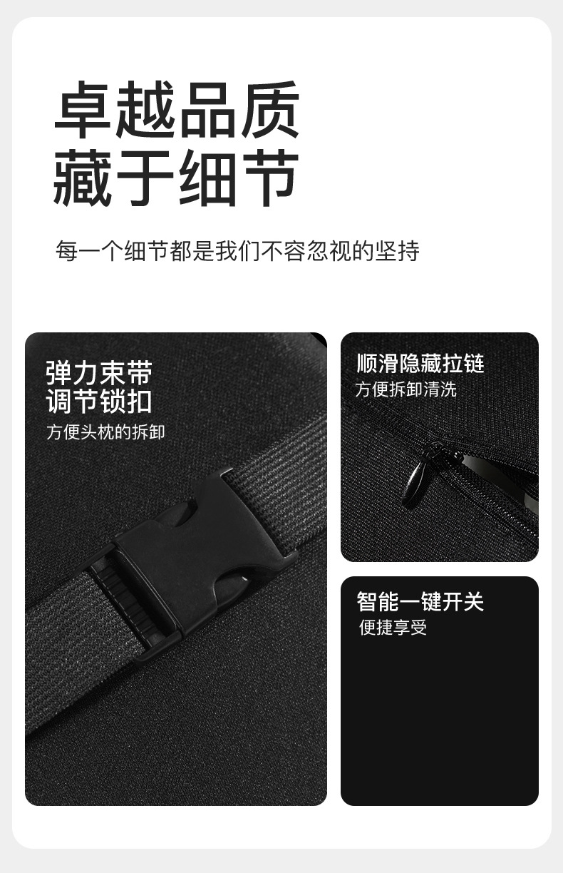 Factory Direct Sales High-End Car Massage Headrest Memory Foam Seat Neck Pillow Lumbar Support Car Lumbar Support Pillow
