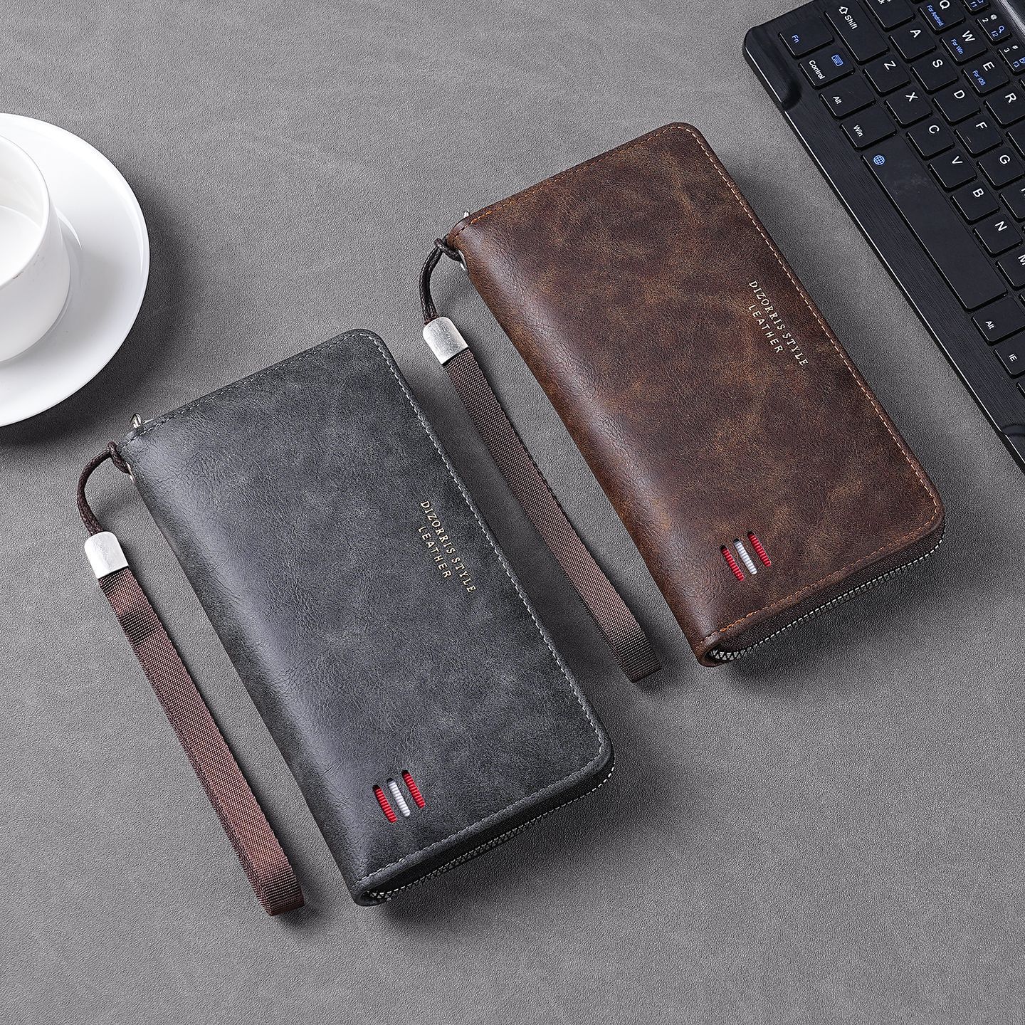 Cross-Border 2025 New Men's Wallet with Multiple Card Slots, Casual Long Wallet, Large Capacity Clutch Bag, Mobile Phone Coin Purse