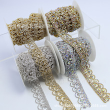 精致手工烧焊水钻烫钻钻链 复古玻璃水钻链条花边饰品diy配件批发