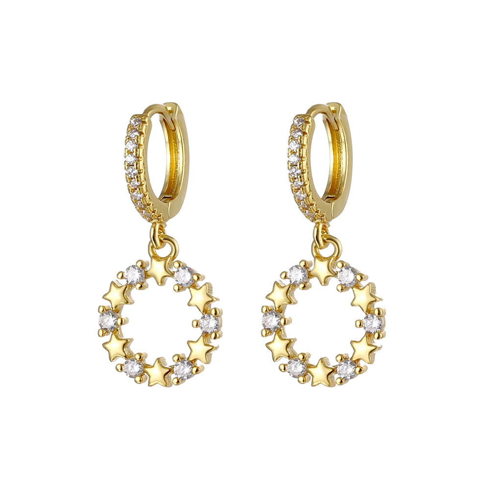 Zirconium, design ring, earrings, European style, micro incrustation, diamond encrusted, internet celebrity