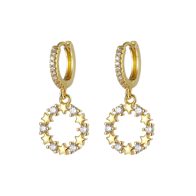 Zirconium, design ring, earrings, European style, micro incrustation, diamond encrusted, internet celebrity