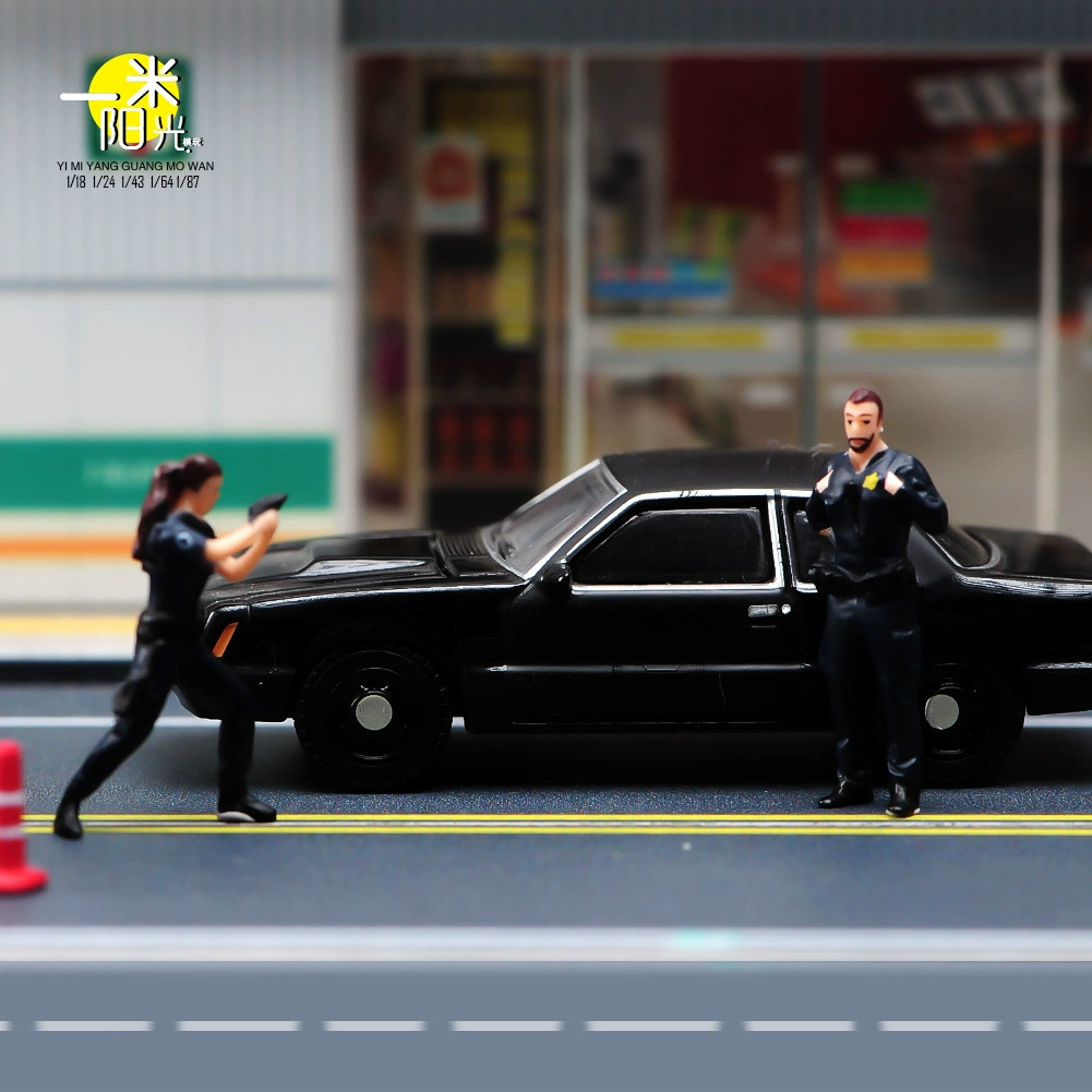 Small set, minifigures handmade, doll, scale 1:64, police