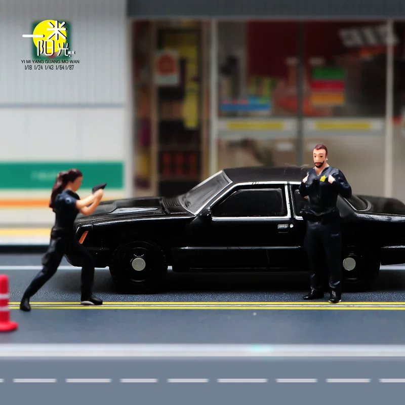 Small set, minifigures handmade, doll, scale 1:64, police