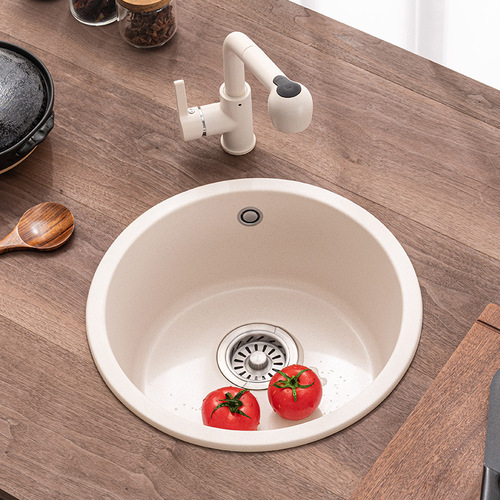 Quartz stone sink round small single sink above kitchen sink granite sink under counter basin