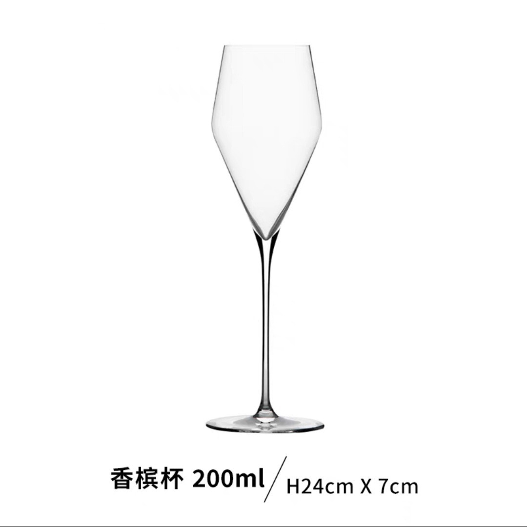 Vaso de vino de cristal hecho a mano, ultra delgado, alto valor de lujo.